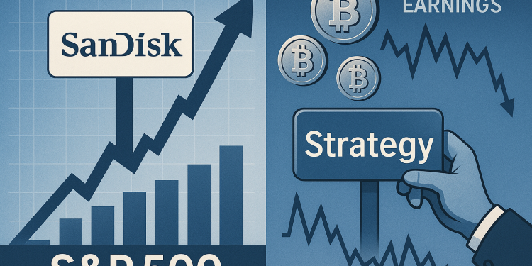 SanDisk to join the S&P 500 as Strategy misses out again