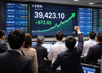 Nikkei 225 soars as Softbank stock surges, foreigners scoop Japan shares